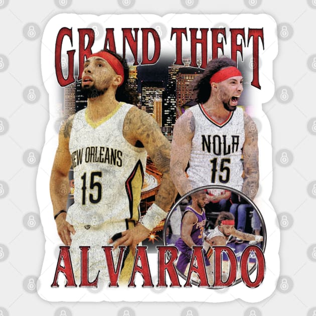 Jose Alvarado Grand Theft Alvarado Vintage Sticker by rattraptees